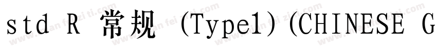 std R 常规 (Type1)(CHINESE GB2312)字体转换